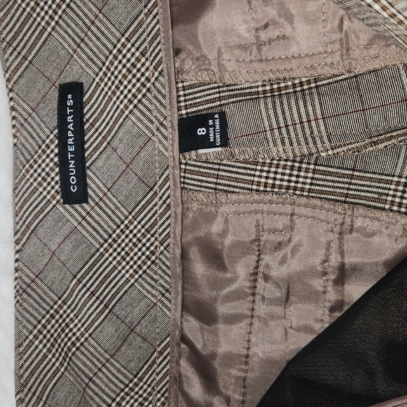 COUNTERPARTS BROWN PLAID WOMENS DRESS PANTS SIZE 8 - Picture 6 of 9